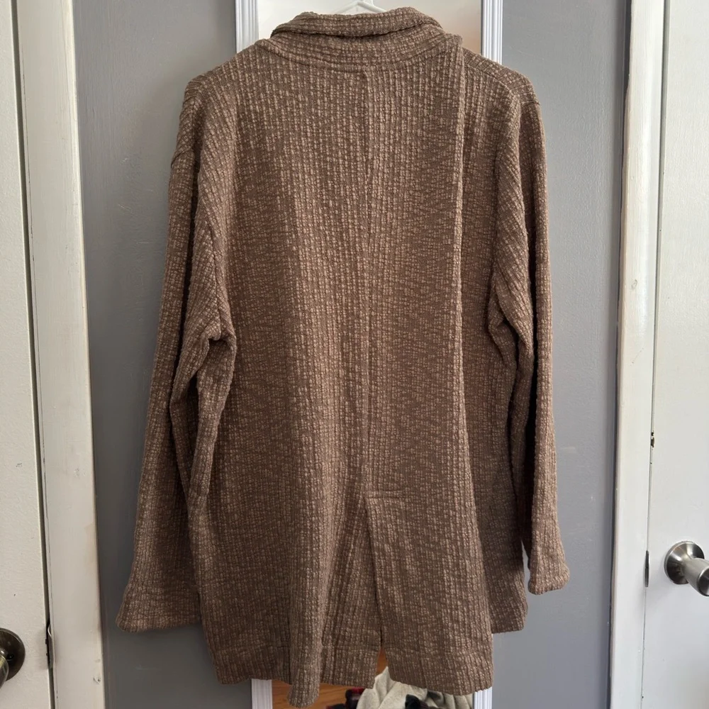 Free People Beach Reign Textured Knit Blazer in Brown Size Small